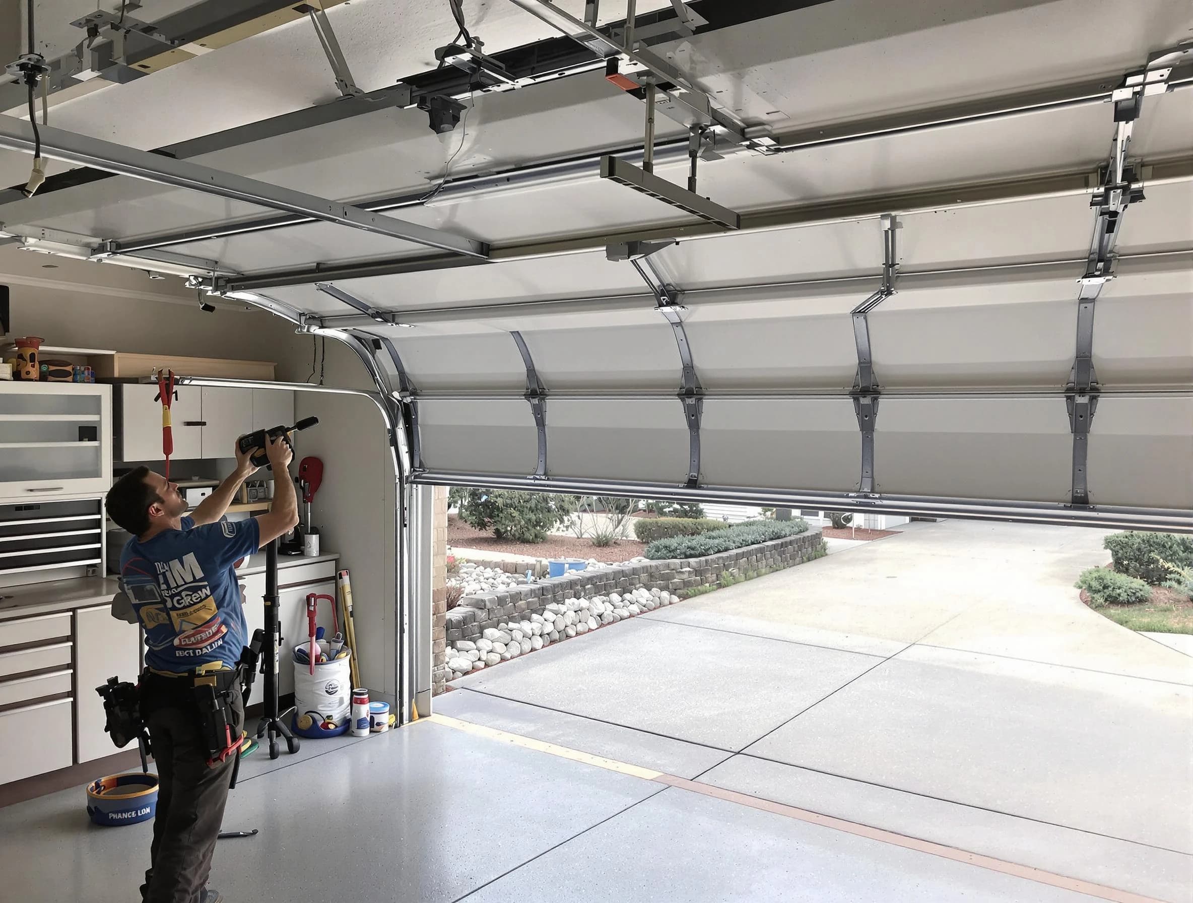 Garage door track repair service by Holt Garage Door Repair in Holt