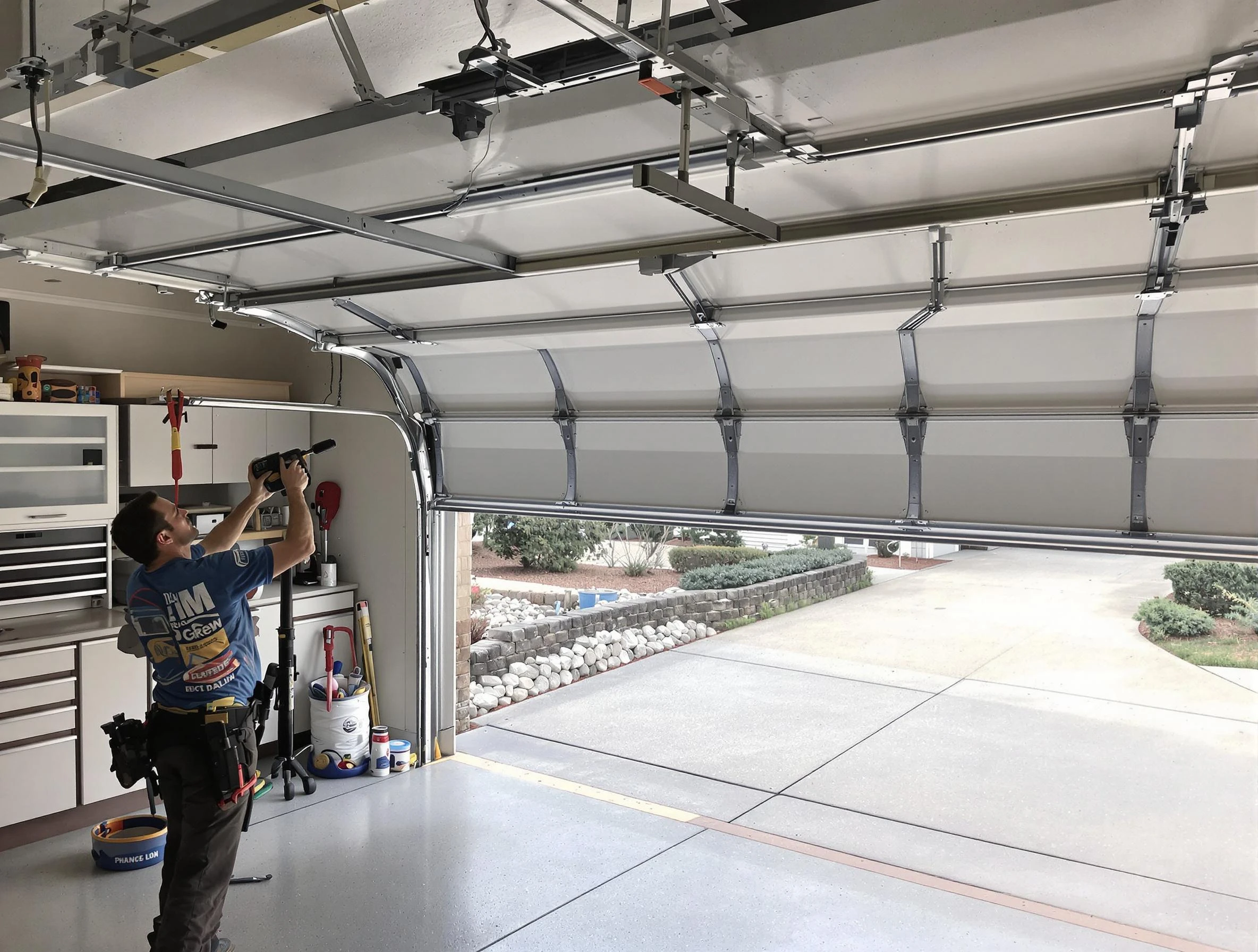Garage door track repair service by Holt Garage Door Repair in Holt